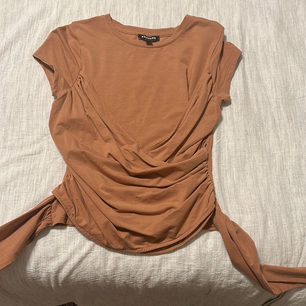 Express front tie cotton shirt